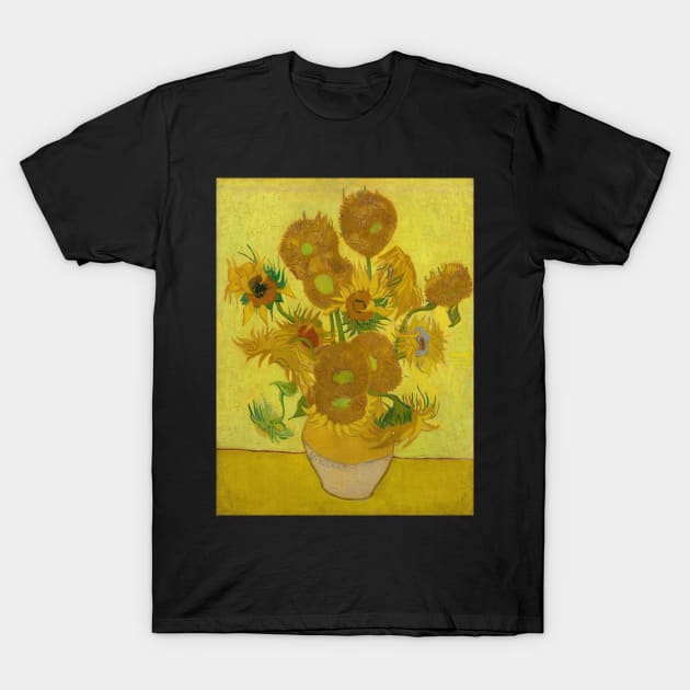 Van Gogh - Sunflowers, repetition of the 4th version (yellow background), 1889 T-Shirt by The_Art_Collector